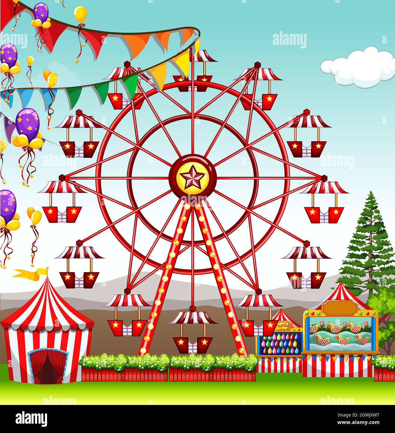 Park, Ferris Wheel, Drawing, Animation, Painting, Amusement Park,  Structure, Line transparent background PNG clipart | HiClipart