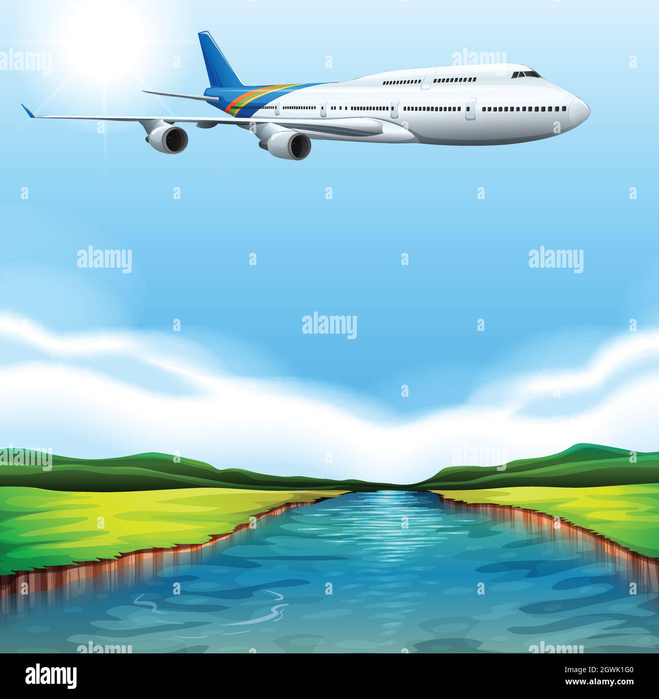 A passenger plane flying Stock Vector Image & Art - Alamy