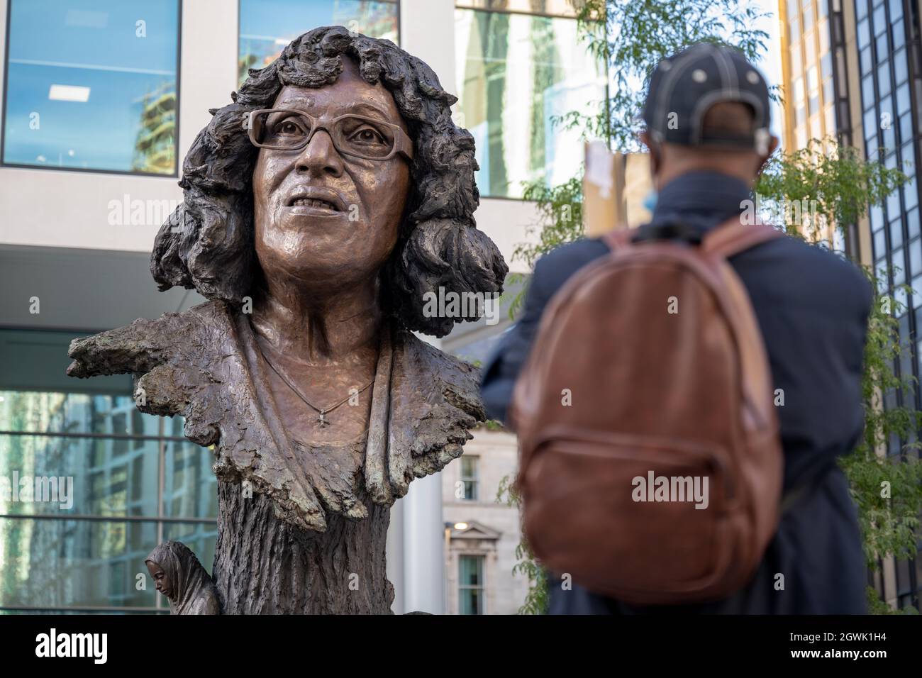 CARDIFF, WALES SEPTEMBER 29 A statue of Betty Campbell at Central