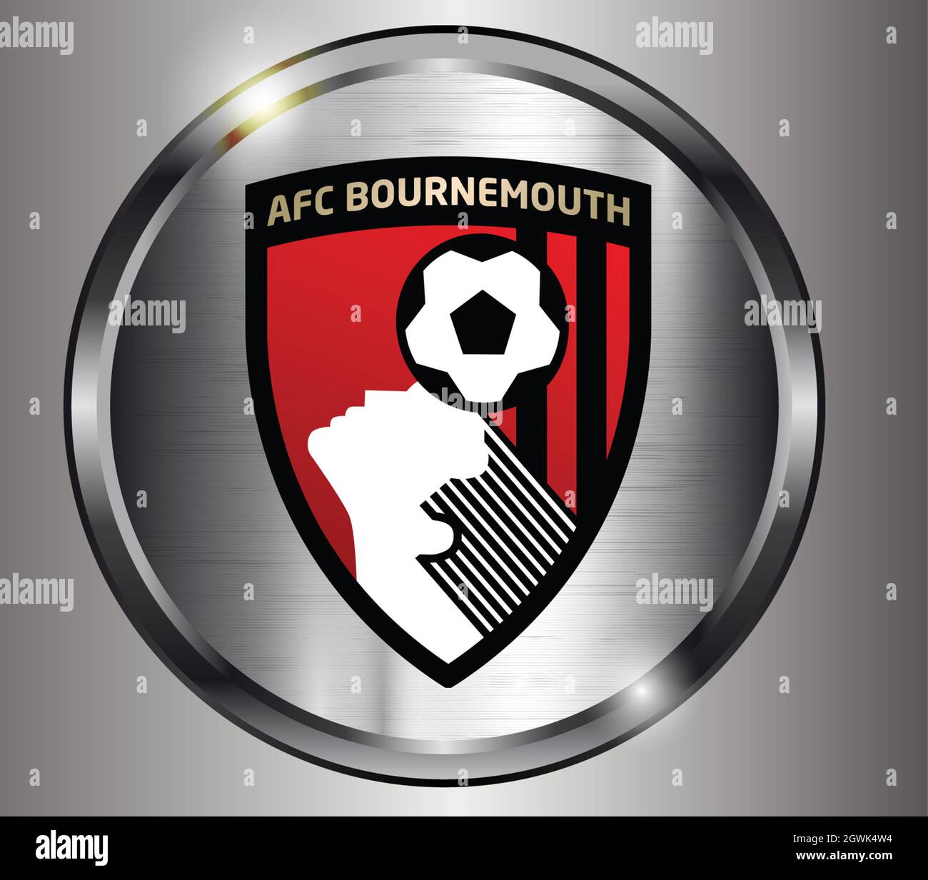 Coat of arms AFC Bournemouth, a football club from England Stock Photo