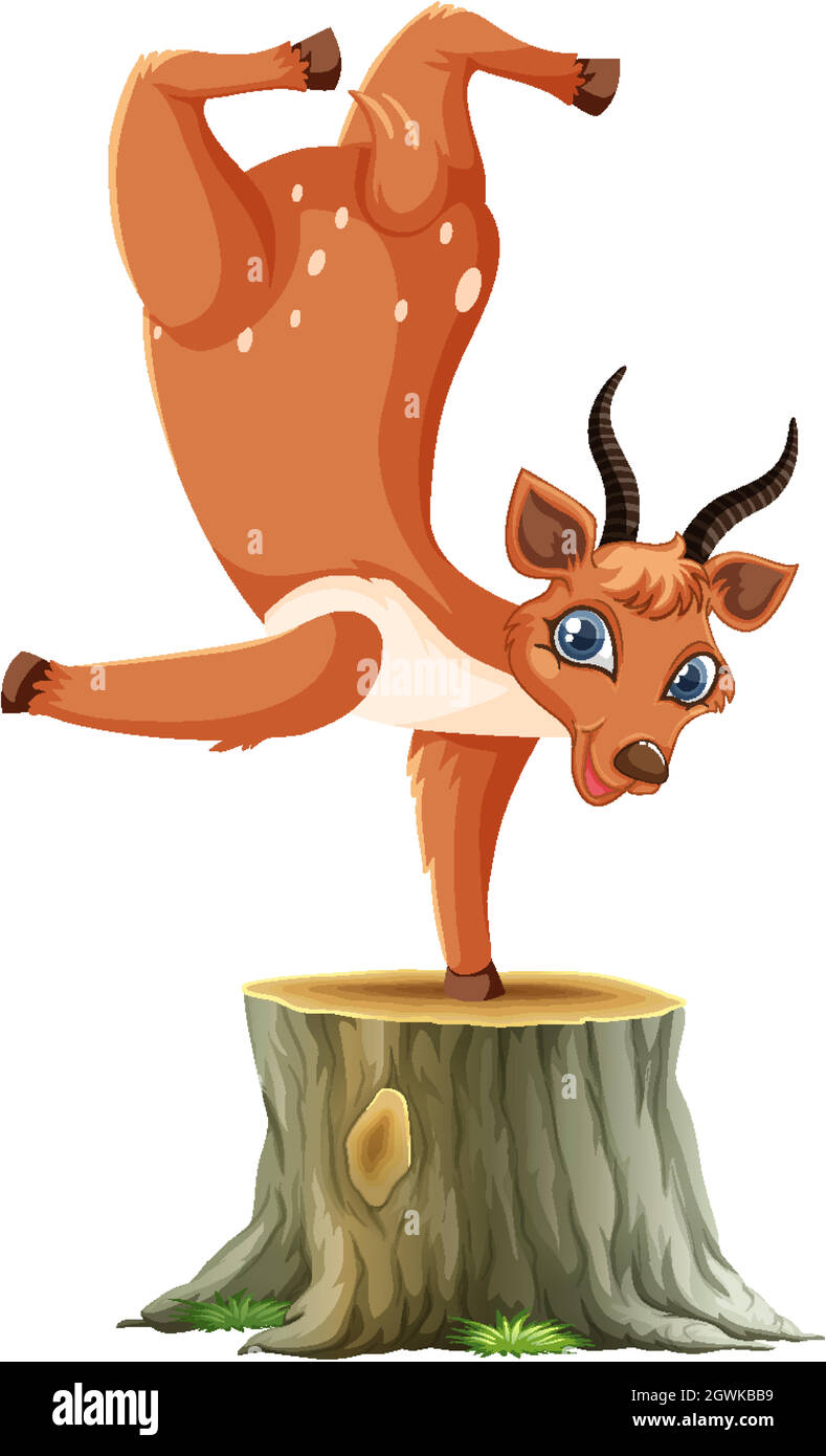 Deer standing on one hand Stock Vector