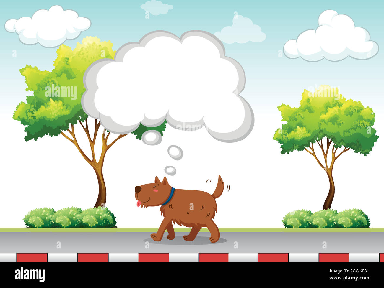 Dog walking on pavement alone Stock Vector Image & Art Alamy