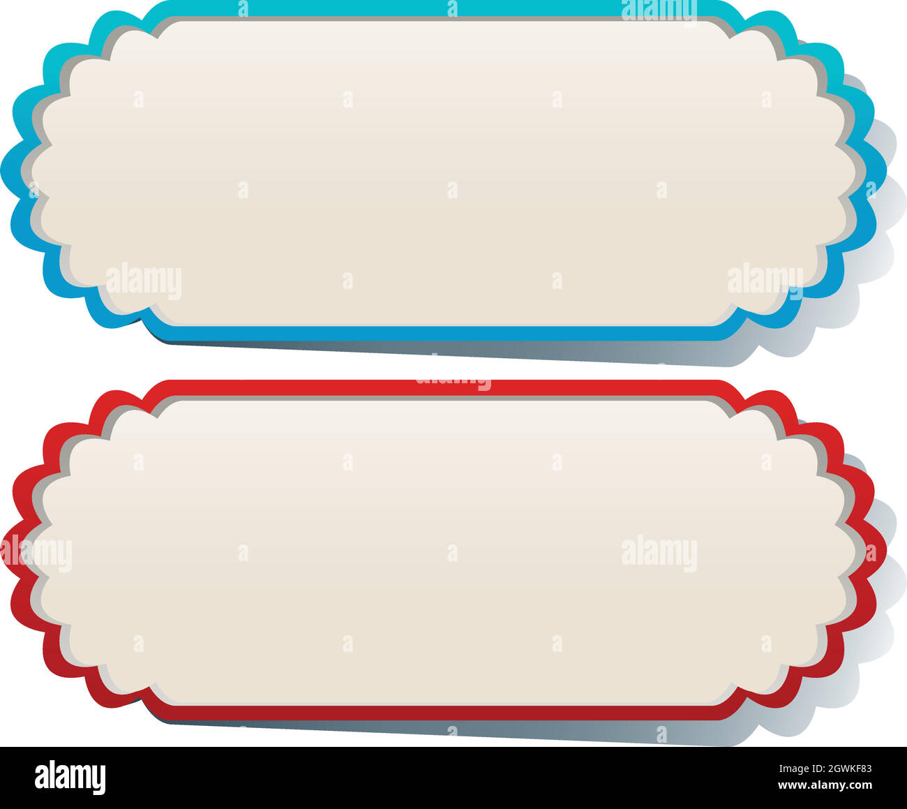 Two labels in blue and red Stock Vector Image & Art Alamy