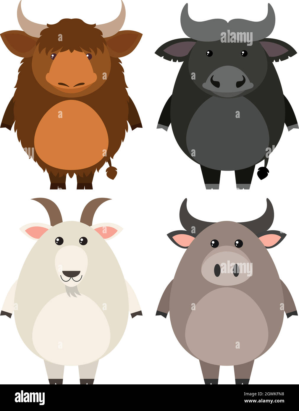 Farm animals on white background Stock Vector Image & Art - Alamy