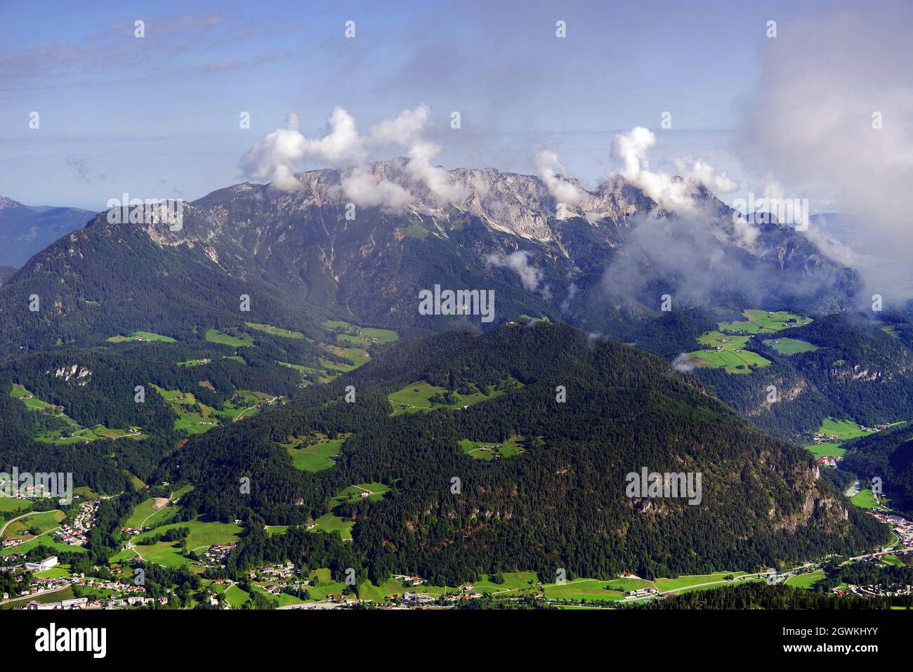 Aerial View Of Mountains Against Sky Stock Photo