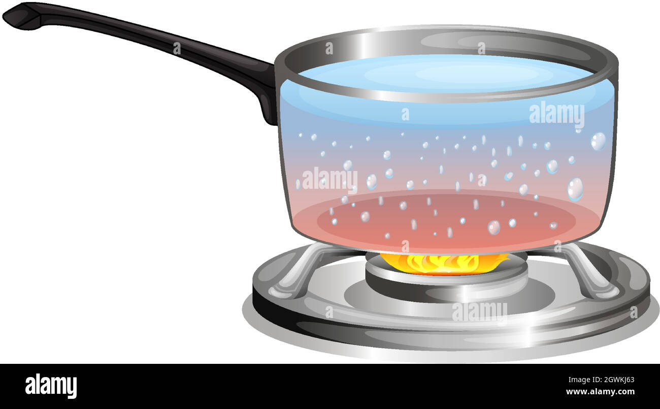 Boiling Water In Aluminium Kettle On Gas Flame Realistic Vector  Illustration Stock Illustration - Download Image Now - iStock