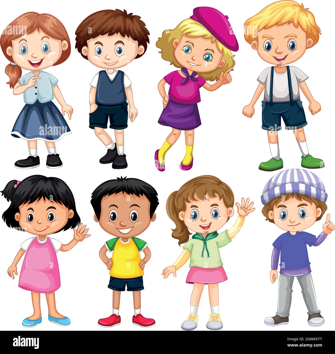 Set of international kids Stock Vector Image & Art - Alamy