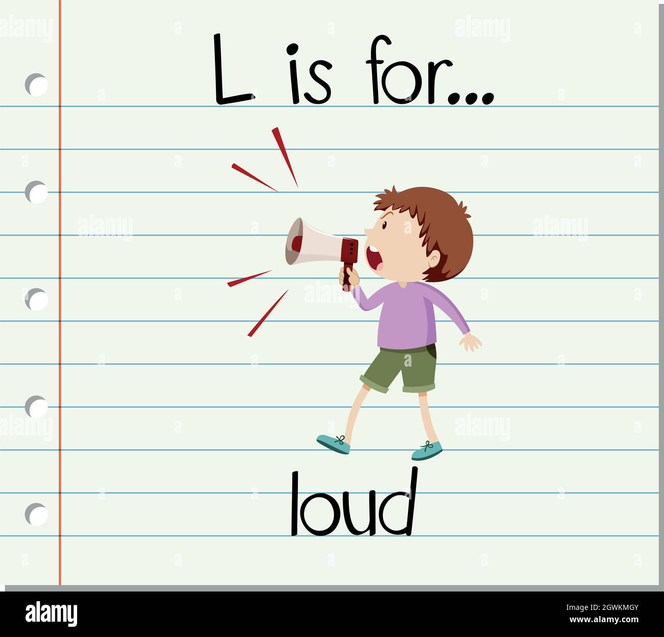 Flashcard letter L is for loud Stock Vector Image & Art - Alamy