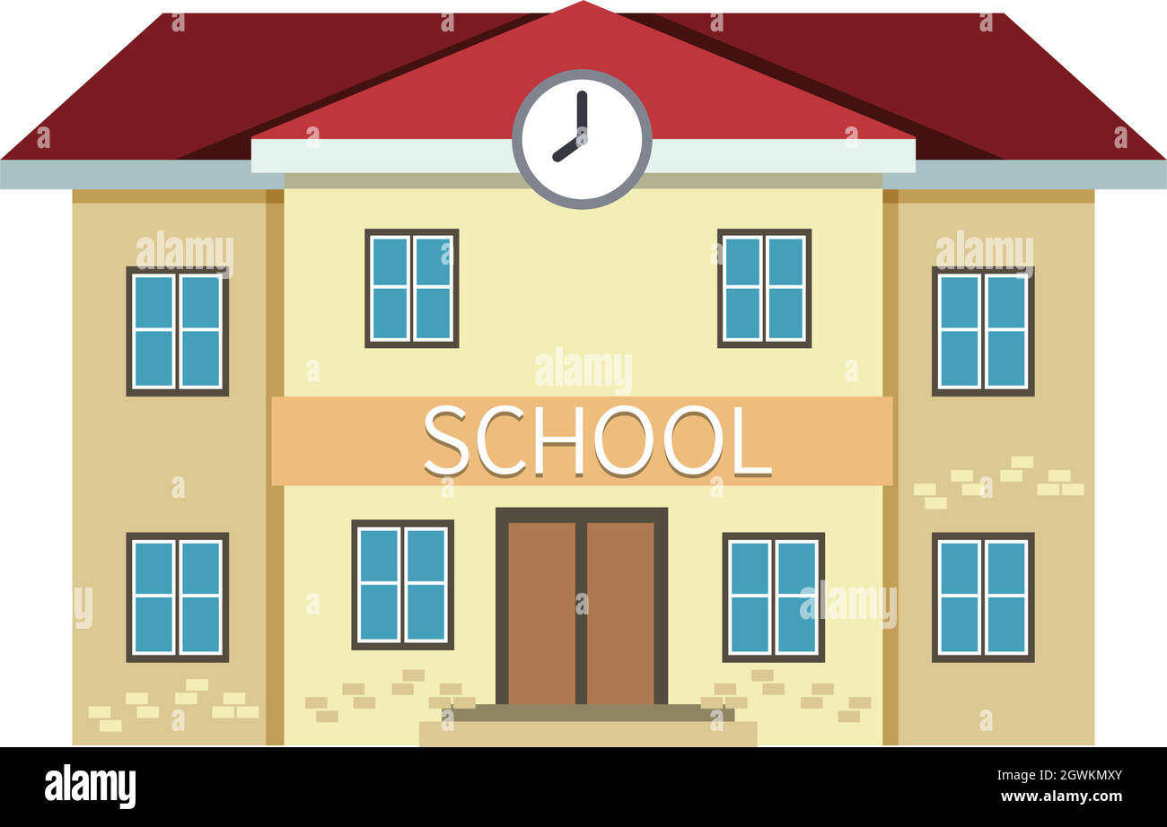 A Yellow School Building Stock Vector Image And Art Alamy