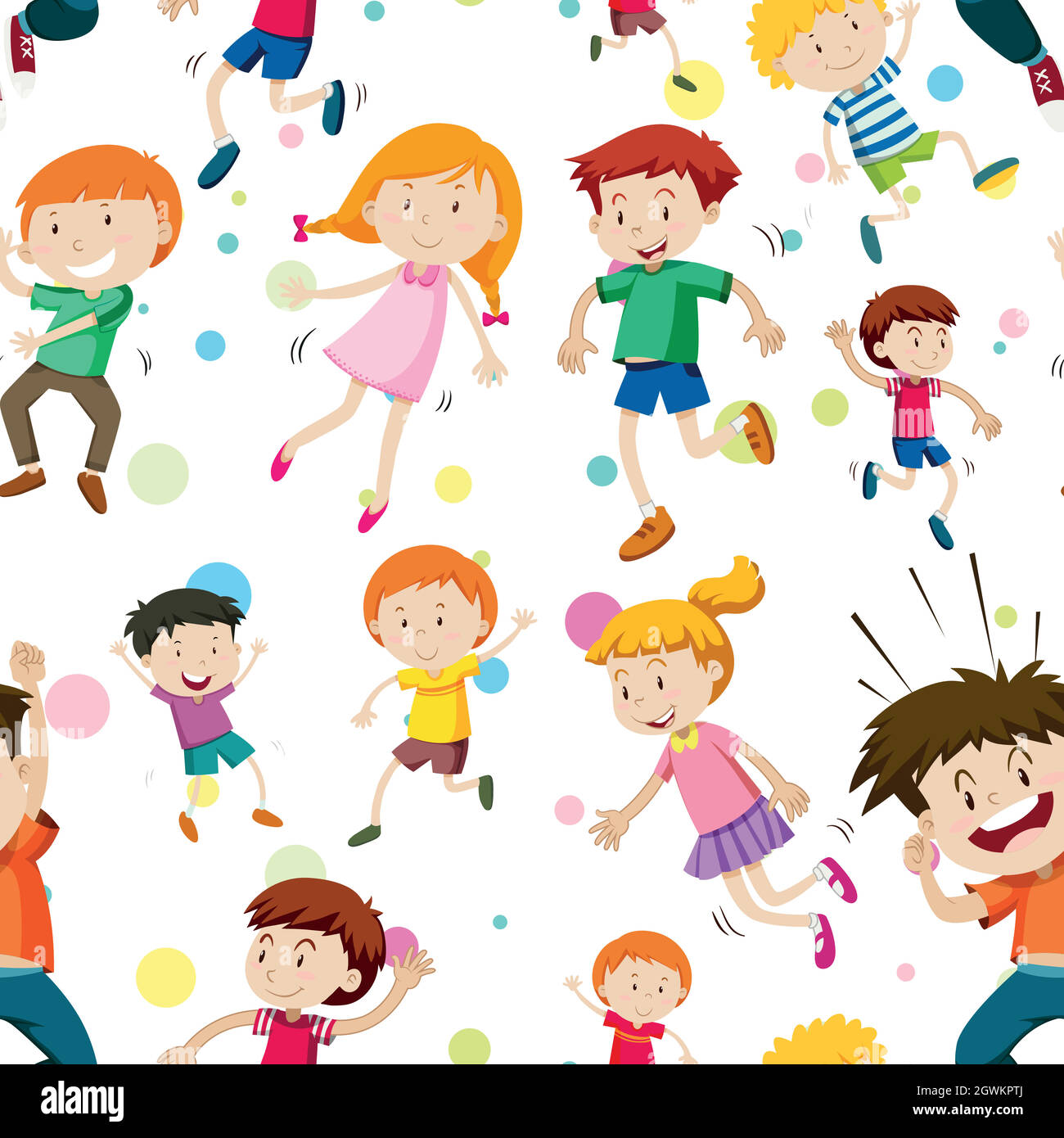 Seamless background with happy children Stock Vector Image & Art - Alamy