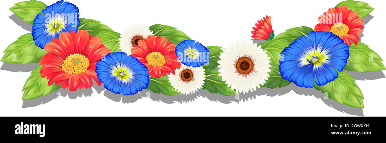 Colorful fresh flowers Stock Vector