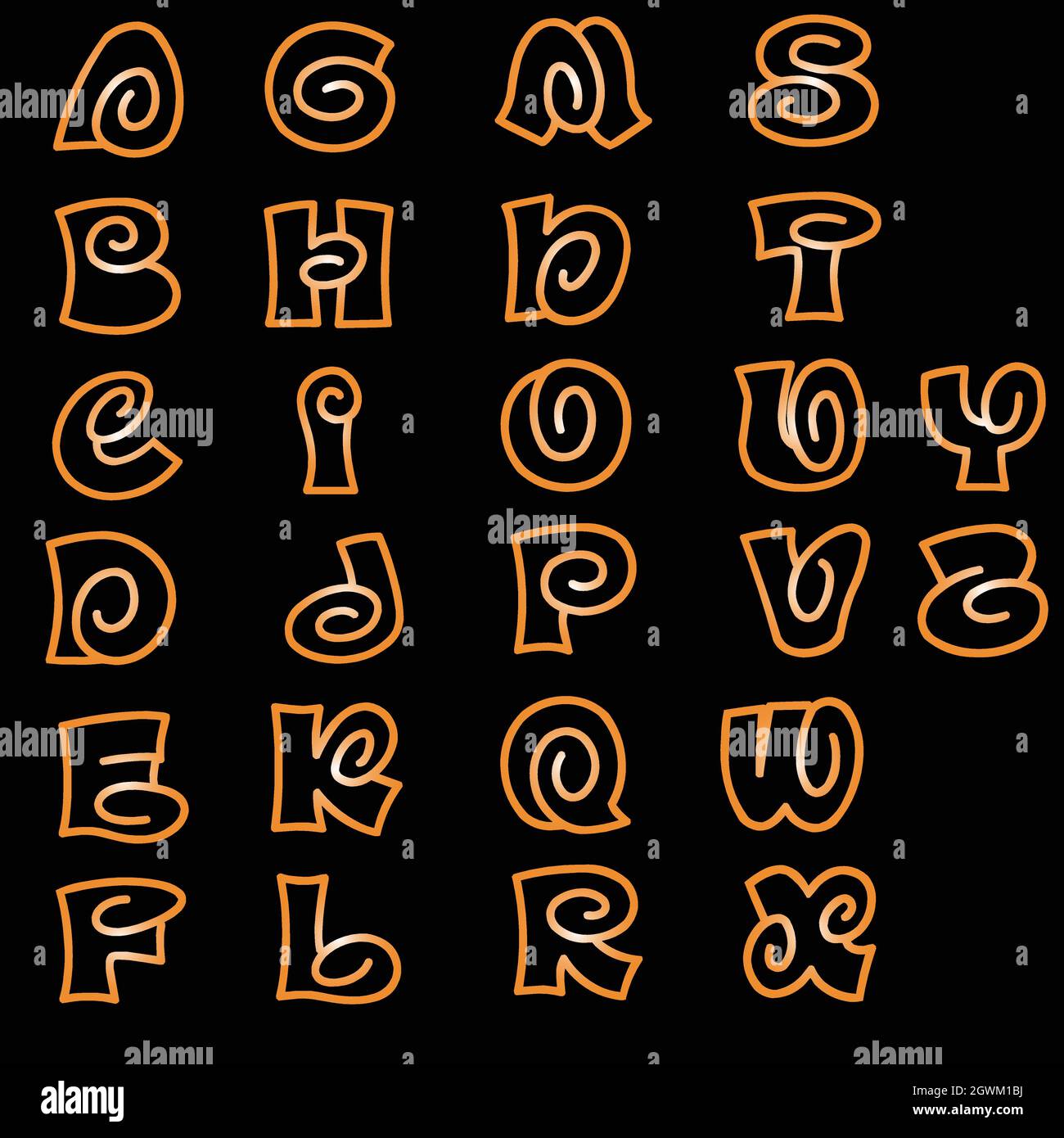 set of English alphabet Vector Template. Font style design Stock Vector