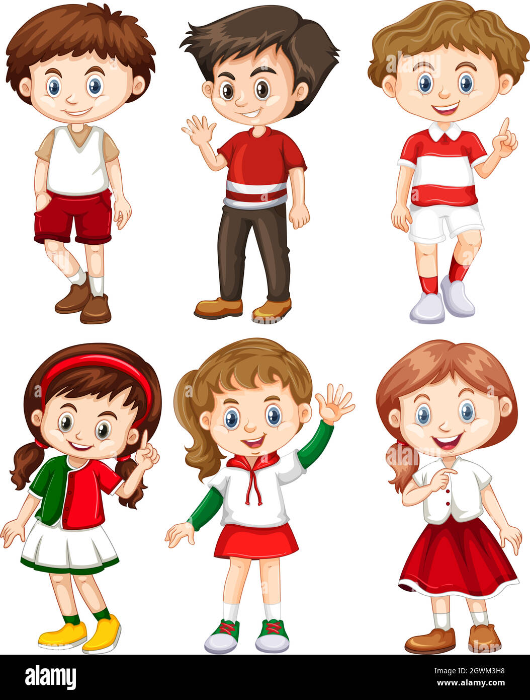 Boys and girls with happy face Stock Vector Image & Art - Alamy