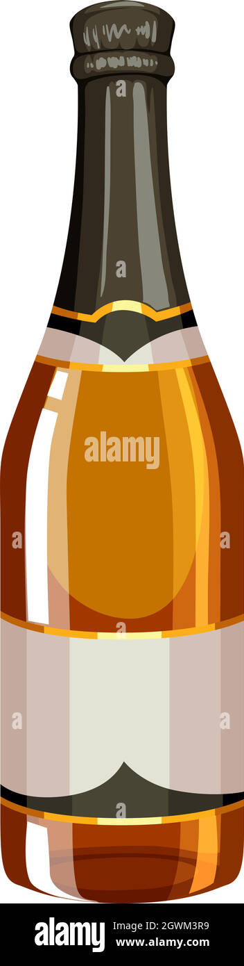 Bottle of champagne with sealed cap Stock Vector