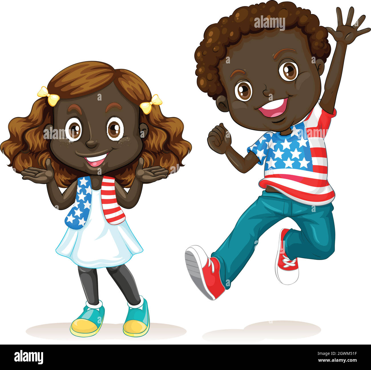 African American boy and girl Stock Vector Image & Art - Alamy