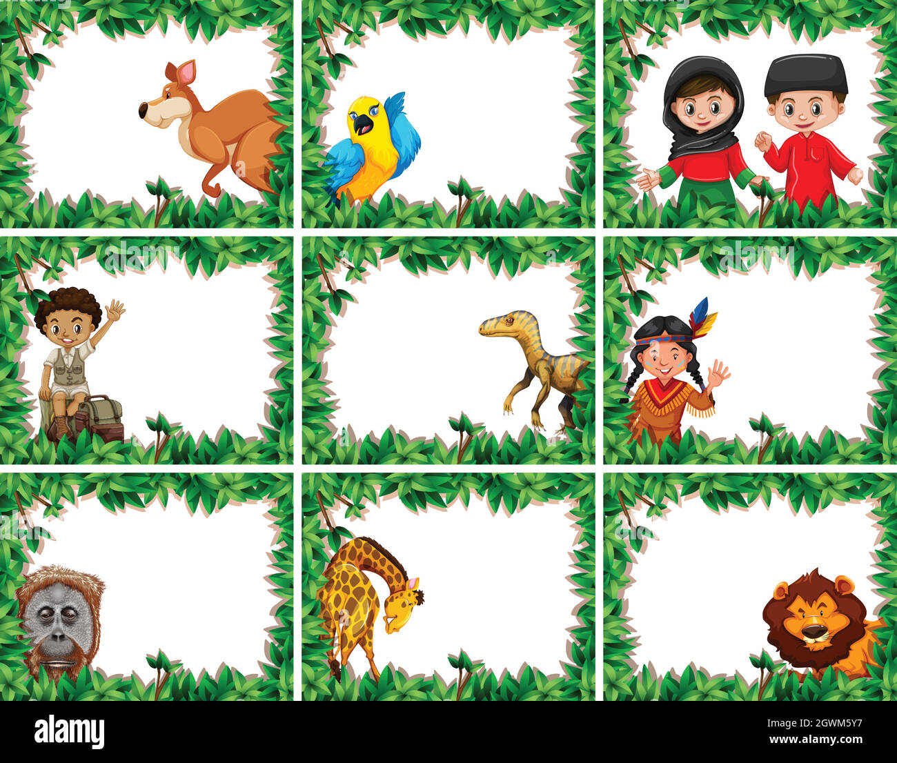 Set of nature border Stock Vector Image & Art - Alamy