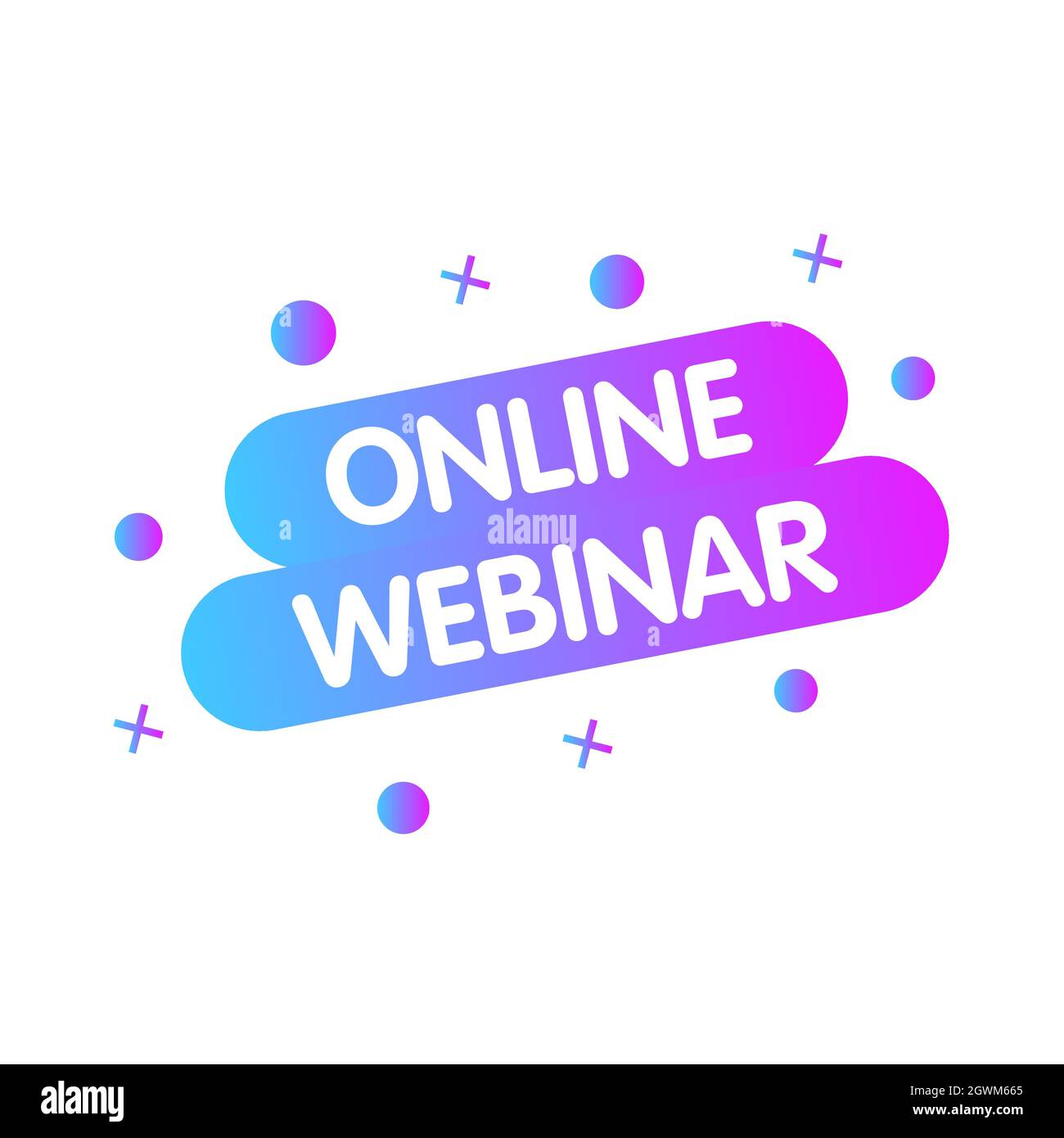 Online Live Webinar Button, label - banner design template. Vector illustration. Stock Vector