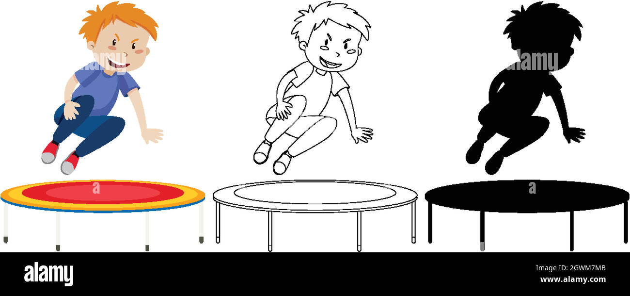 Kids jumping. Silhouettes of boy. Children party. Kids camp sport  illustration. Jump kids on white background. Stock Vector by  ©sofiartmedia.gmail.com 119360696