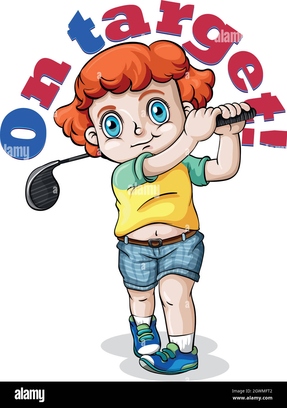 Kid swing a golf club Stock Vector Image & Art Alamy