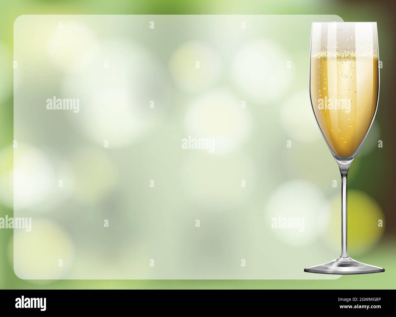 Frame design with champagne glass Stock Vector