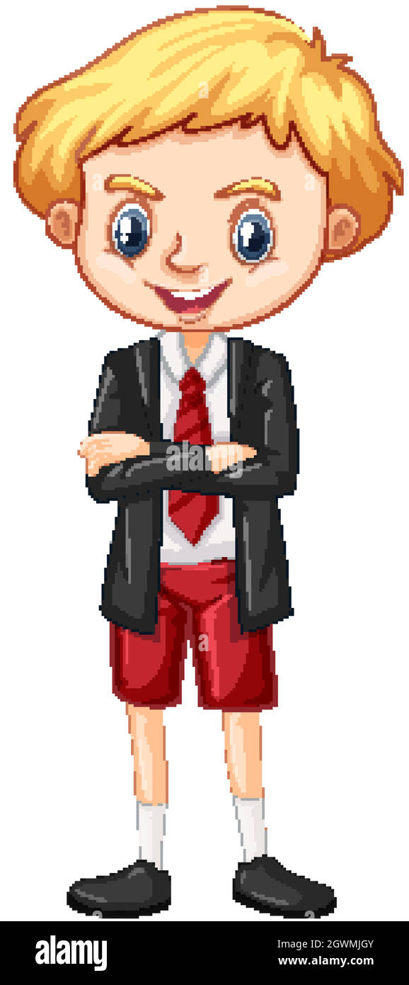 One happy boy in school uniform Stock Vector Image & Art - Alamy