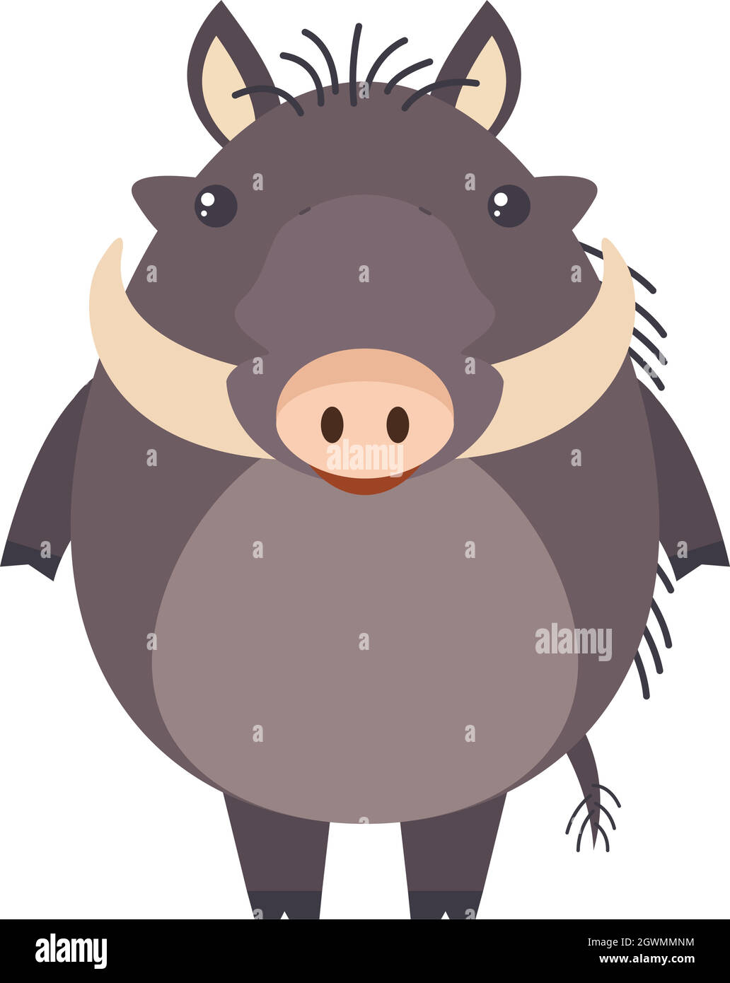 Wild pig on white background Stock Vector Image & Art - Alamy
