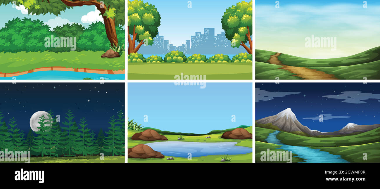 Set nature background Stock Vector Images Alamy