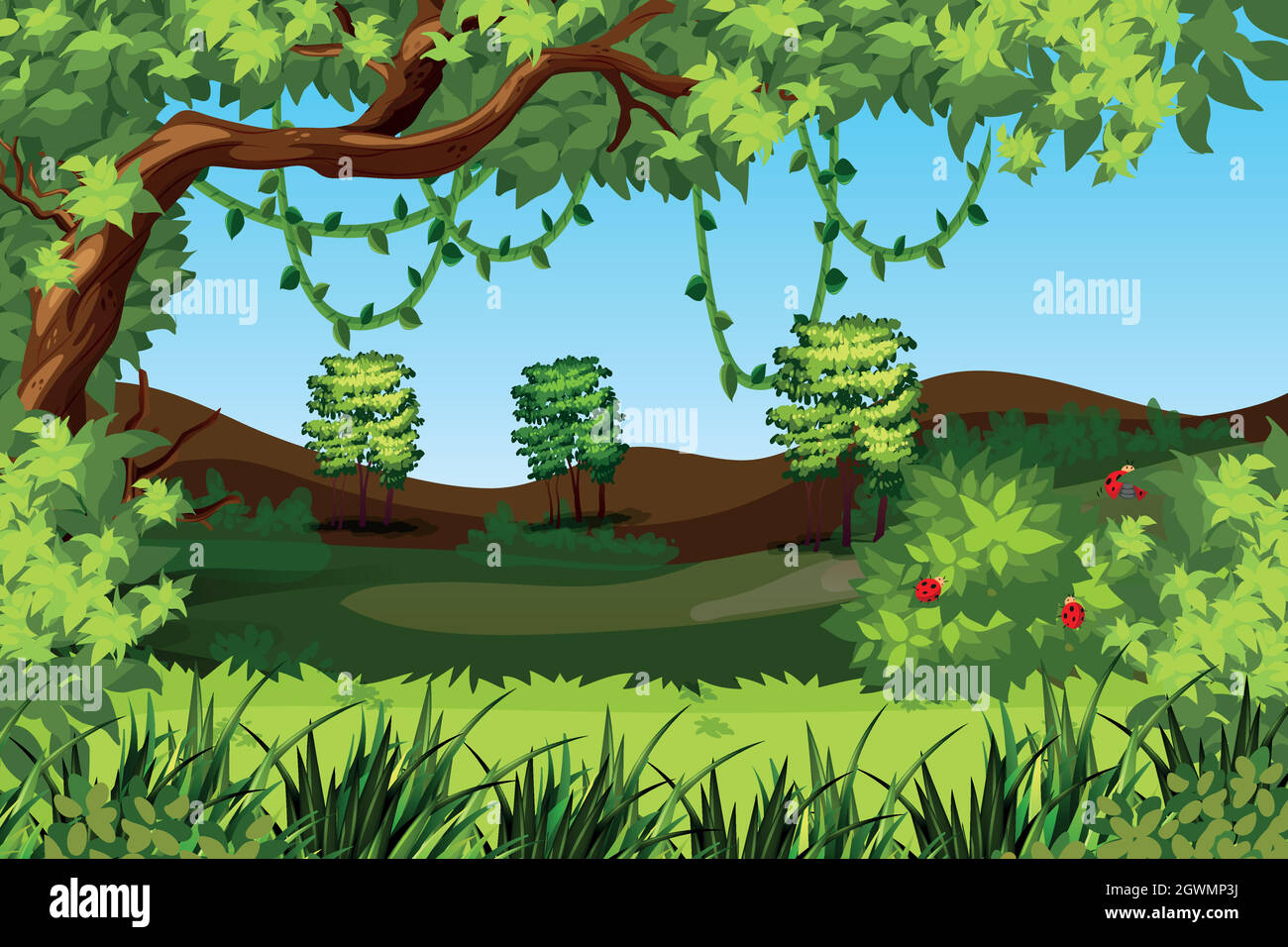 A green nature landscape Stock Vector Image & Art - Alamy