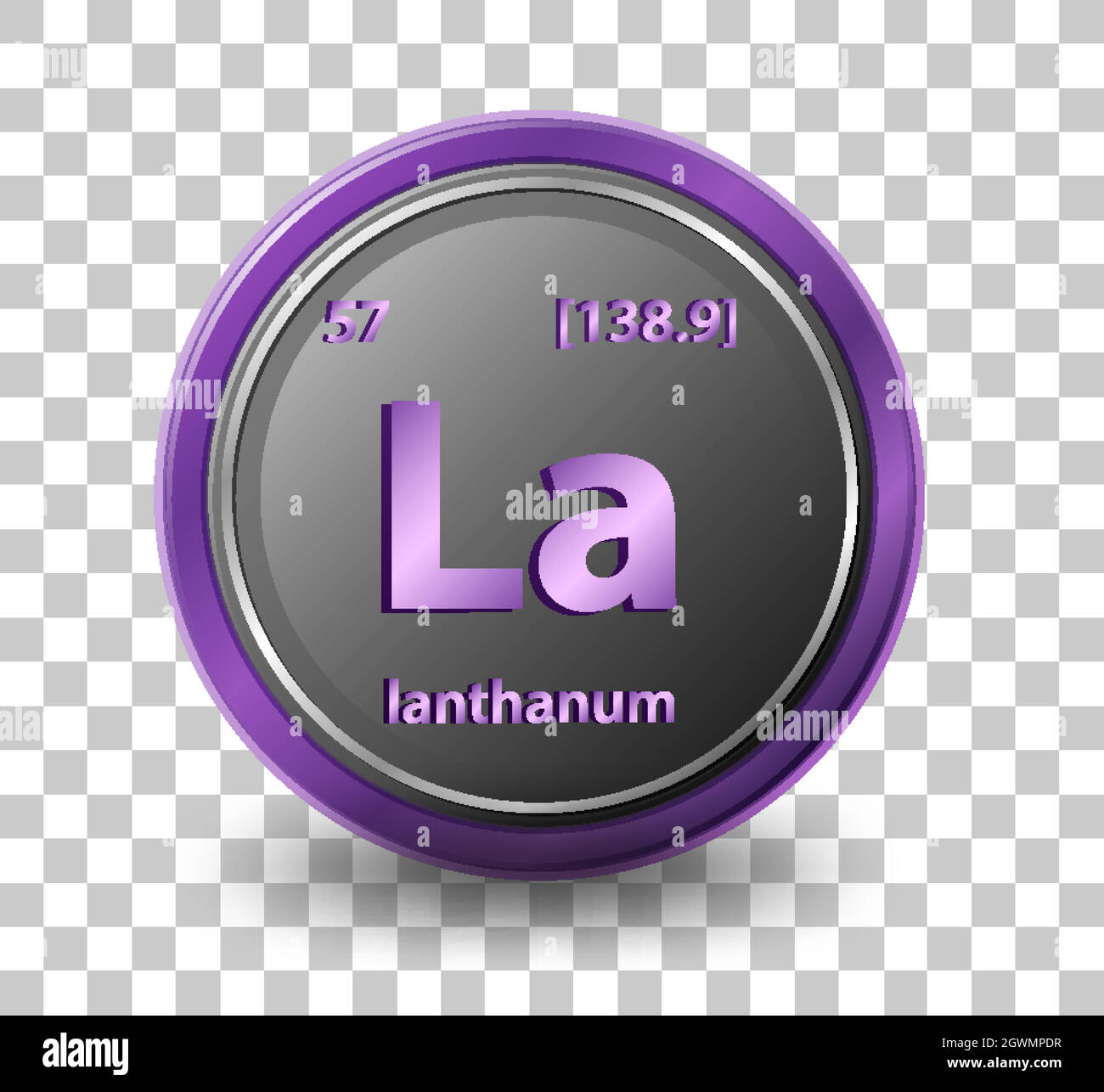 Lanthanum chemical element. Chemical symbol with atomic number and ...