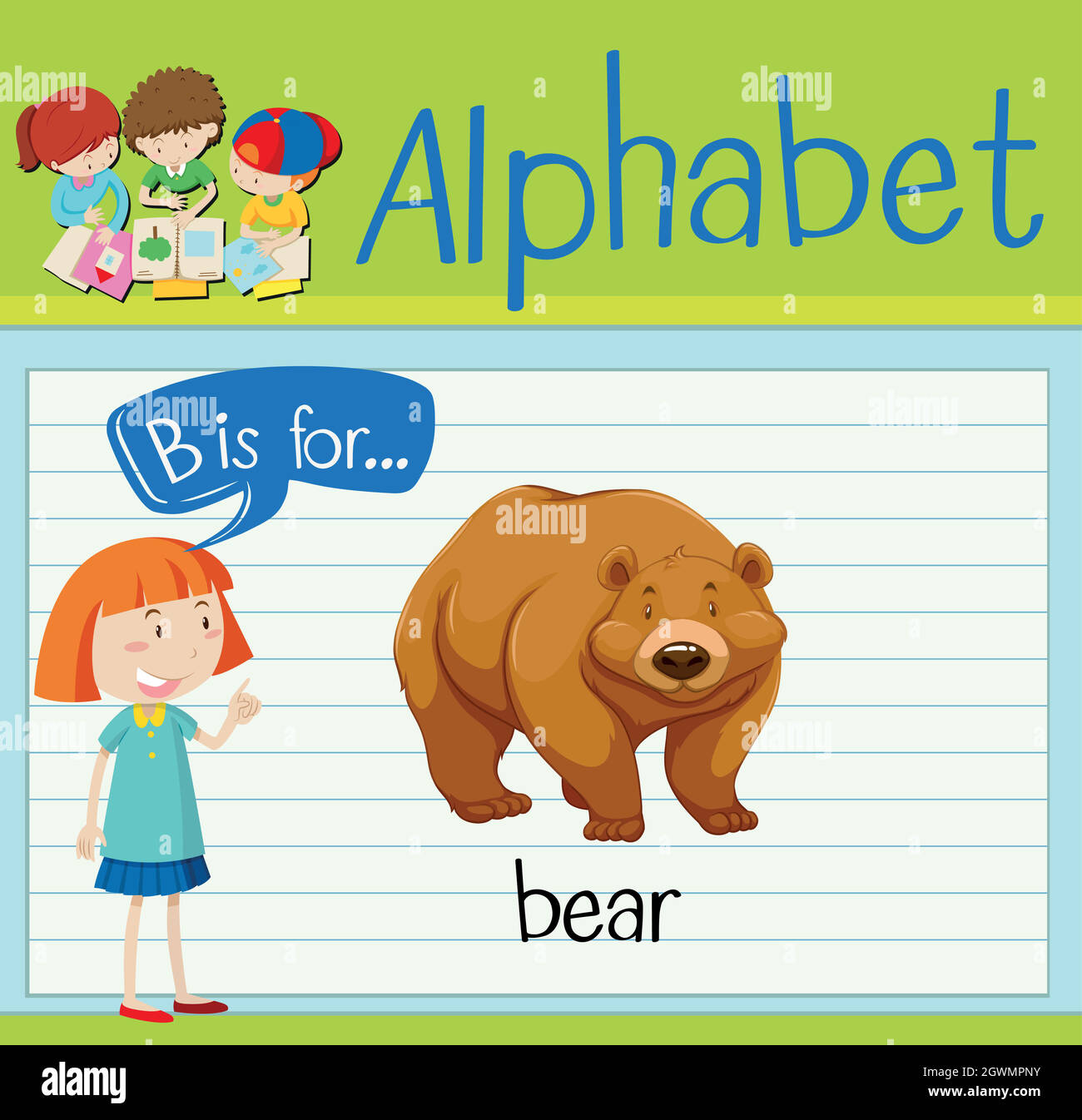 Flashcard letter B is for bear Stock Vector Image & Art - Alamy