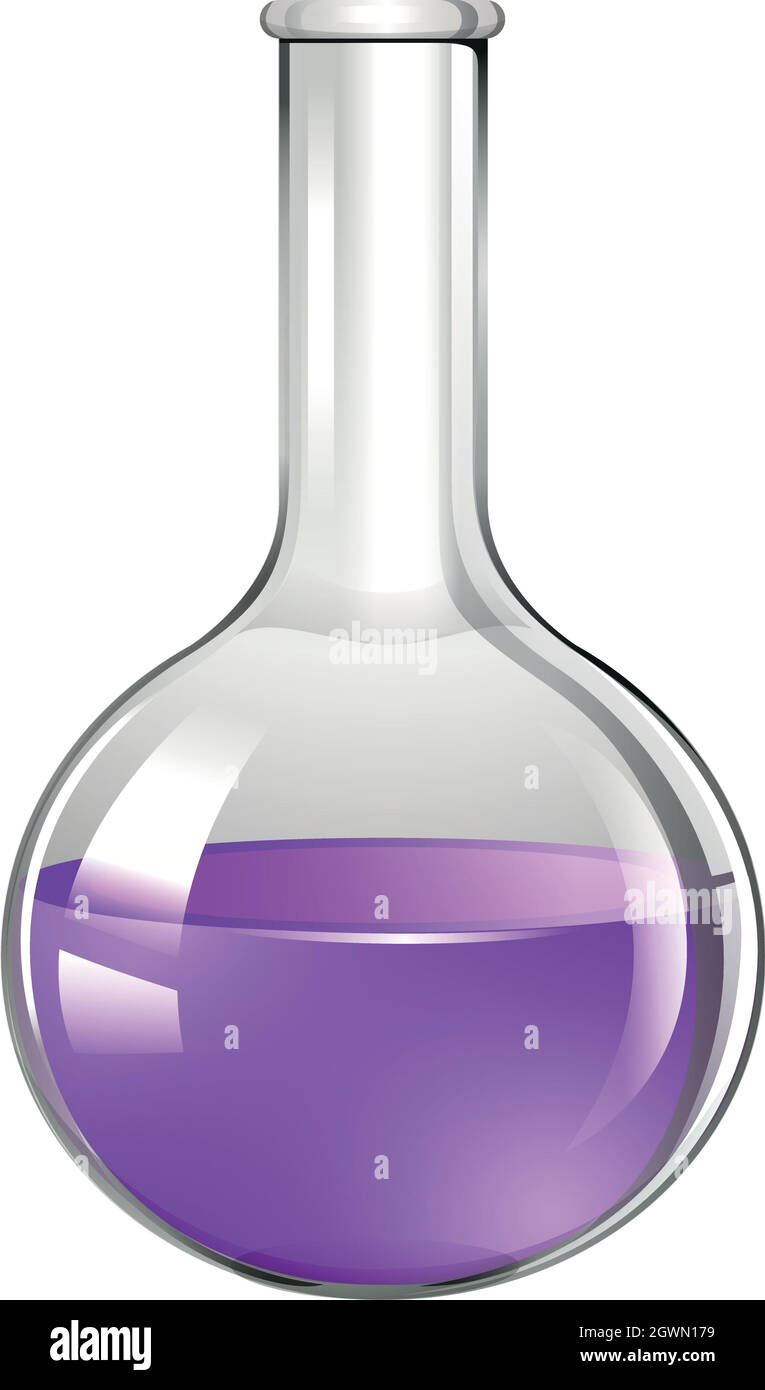 Glass beaker with purple liquid Stock Vector Image & Art Alamy