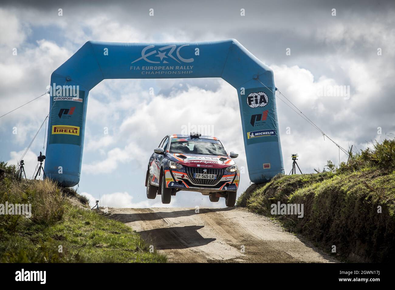 34 ALMEIDA Pedro (PRT), MAGALHAES Hugo (PRT), Peugeot 208 Rally 4, action during the 2021 FIA ERC Rallye Serras de Fafe e Felgueiras, 6th round of the 2021 FIA European Rally Championship, from October 1 to 3, 2021 in Fafe, Portugal - Photo: Gregory Lenormand/DPPI/LiveMedia Stock Photo
