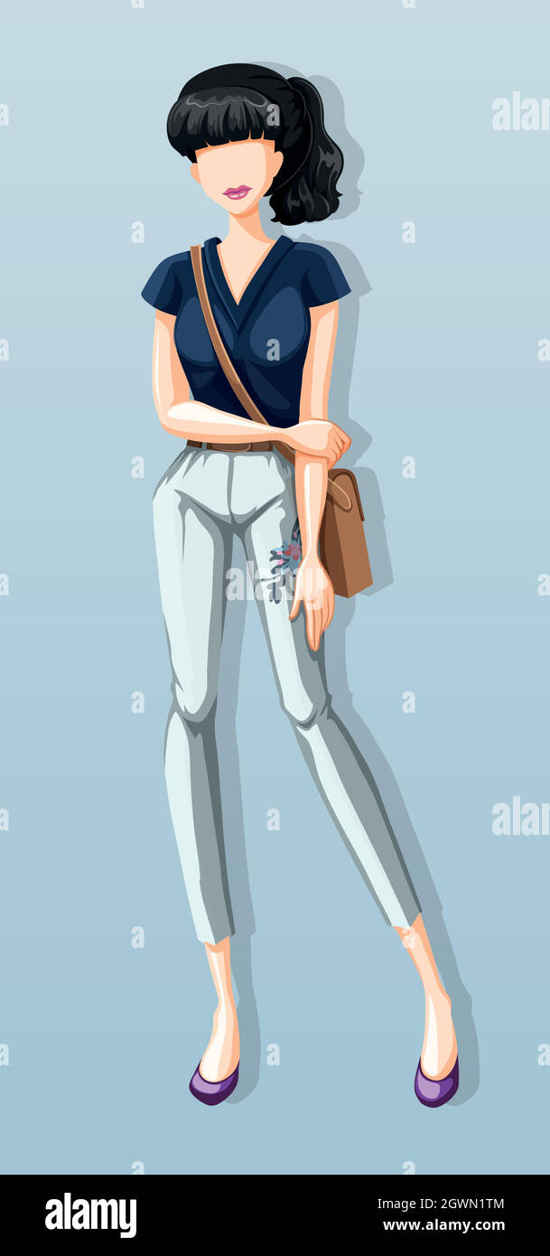 Woman wearing shirt pants illustration hi-res stock photography and images  - Alamy