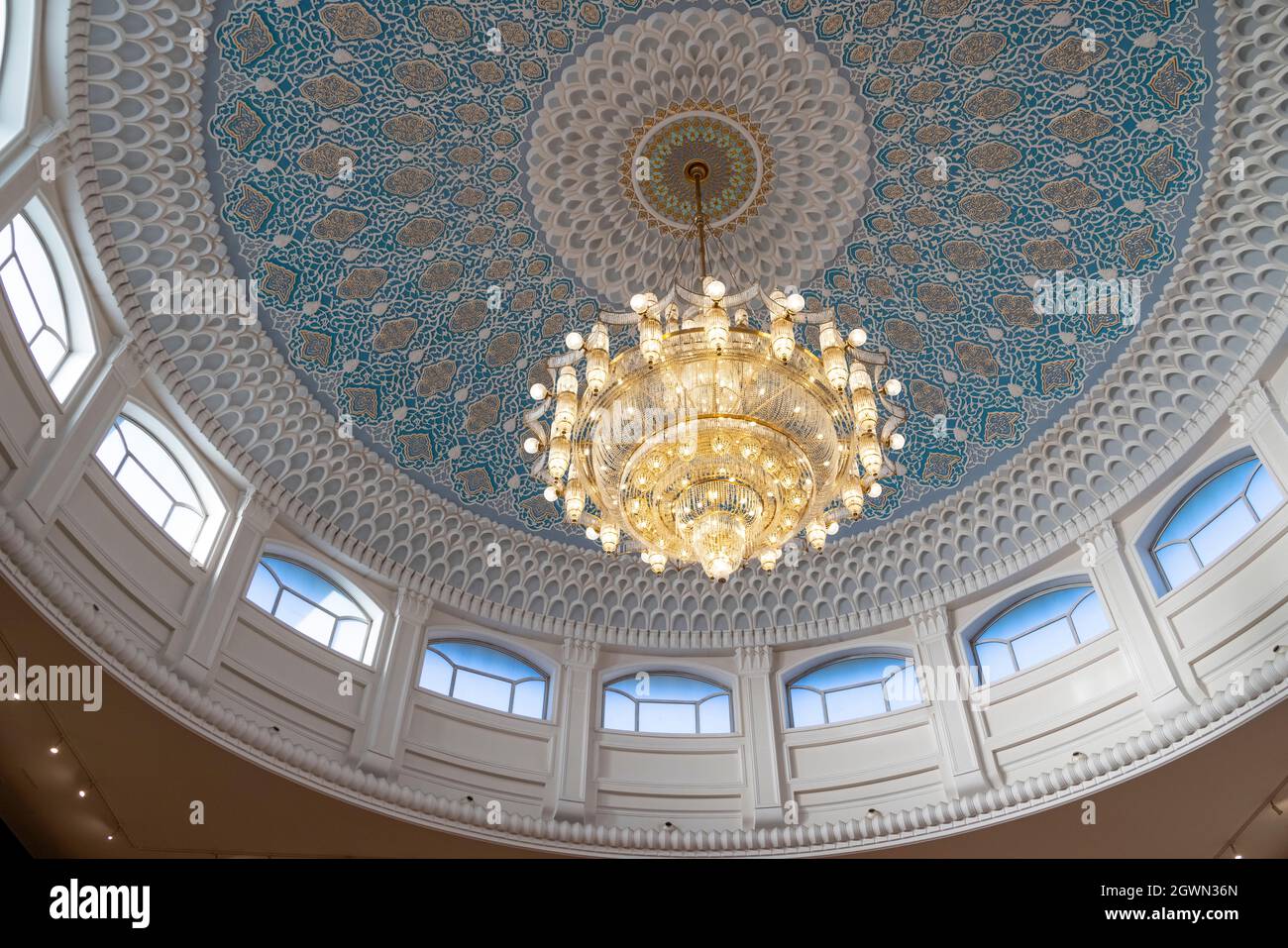 detail of dome, The Fine Arts Gallery of the National Bank of Uzbekistan, also known as the Art Gallery of Uzbekistan, Tashkent, Uzbekistan Stock Photo