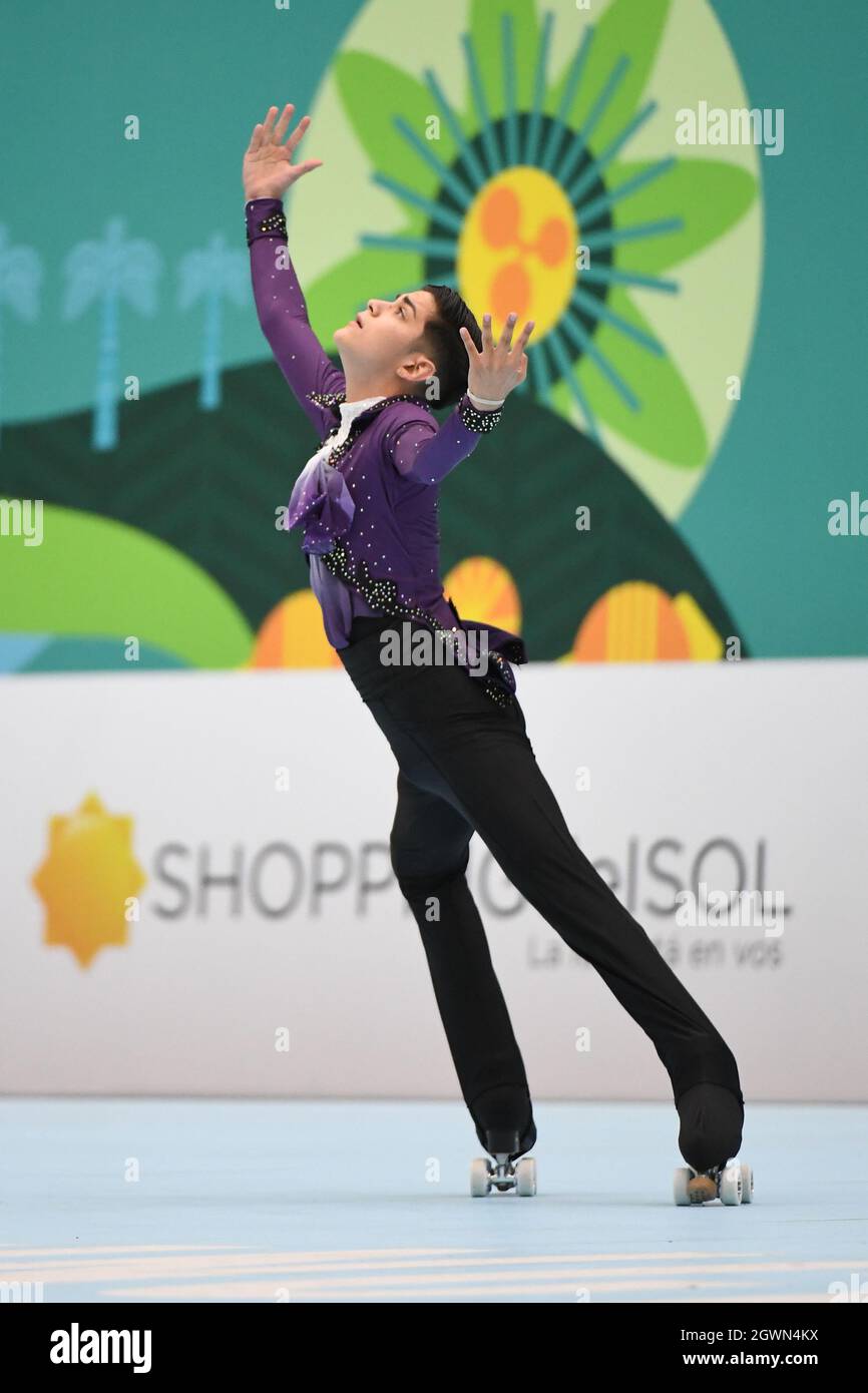 JUAN JOSE PINO BENITEZ, Colombia, performing in Junior Solo Dance - Style Dance at Artistic Skating World Championships 2021 at Polideportivo SND Arena, on October 01, 2021 in Asunci, Paraguay. Credit: Raniero Corbelletti/AFLO/Alamy Live News Stock Photo