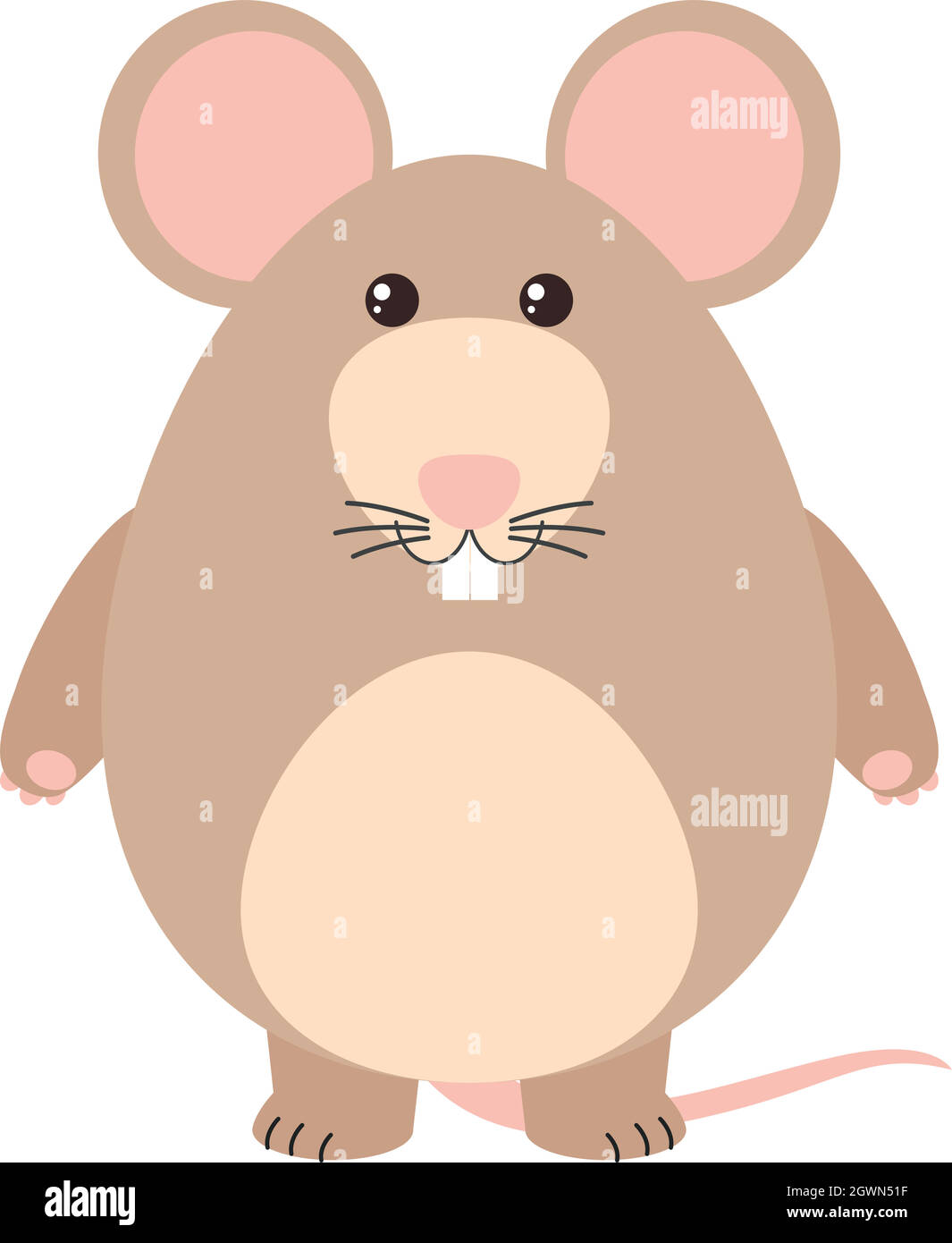 Cute rat with happy face Stock Vector