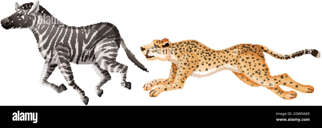 Cheetah hunting Stock Vector Images - Alamy