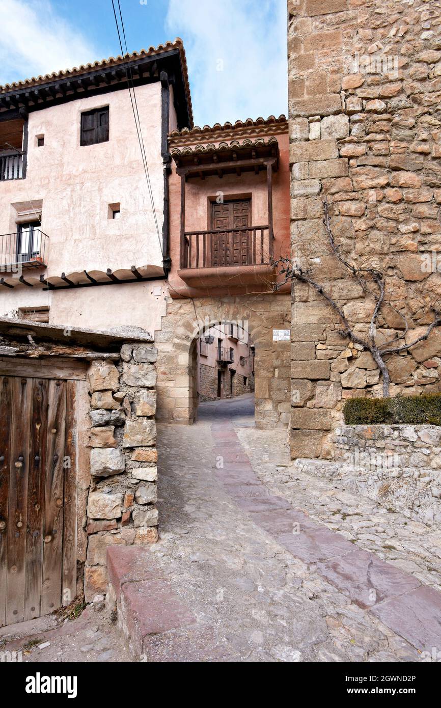 Portal del Agua. Albarracín. Teruel. Aragón. Spain Stock Photo