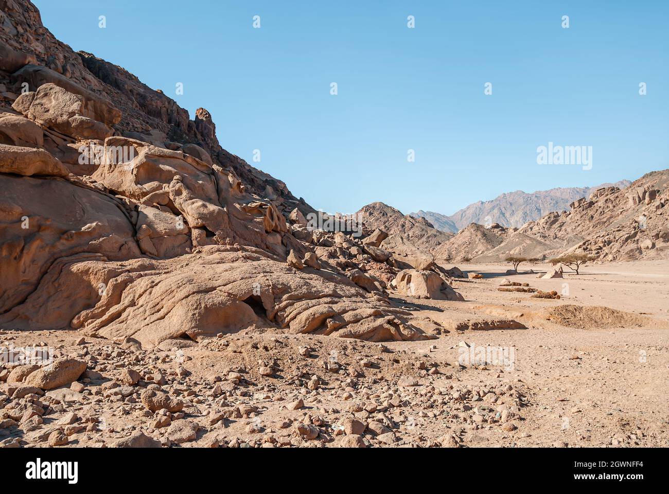 Remote landscape at the Sinai Desert near Sharm el Sheik, Egypt Stock Photo