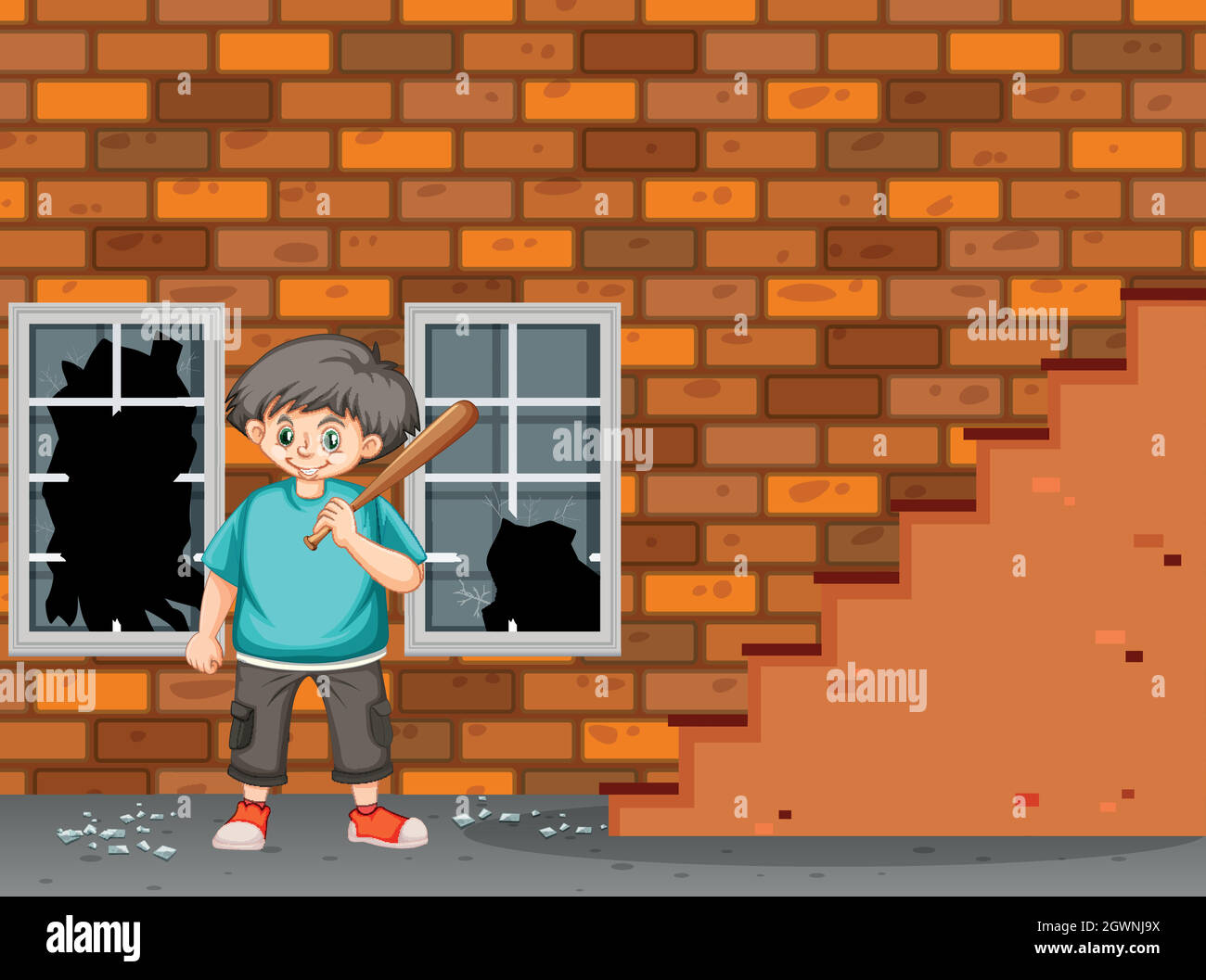 Breaking window with baseball Stock Vector Images Alamy