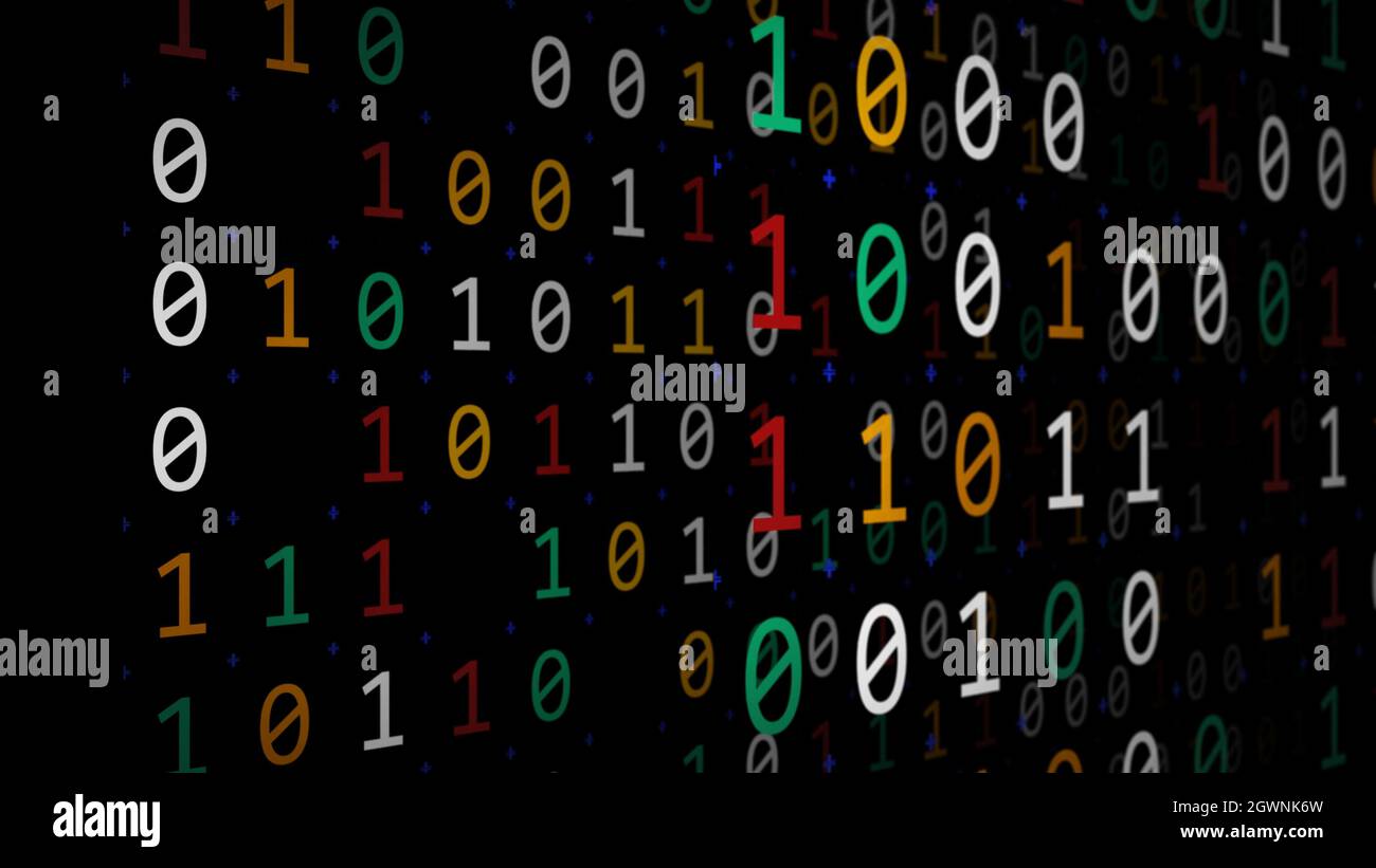 3D rendering of the background based on binary code technology ...