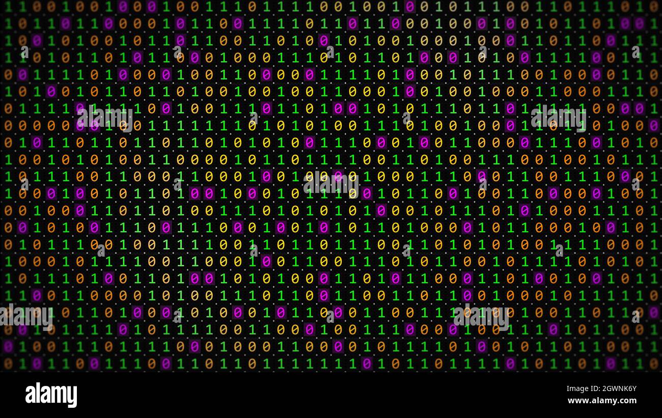 3D rendering of the background based on binary code technology ...