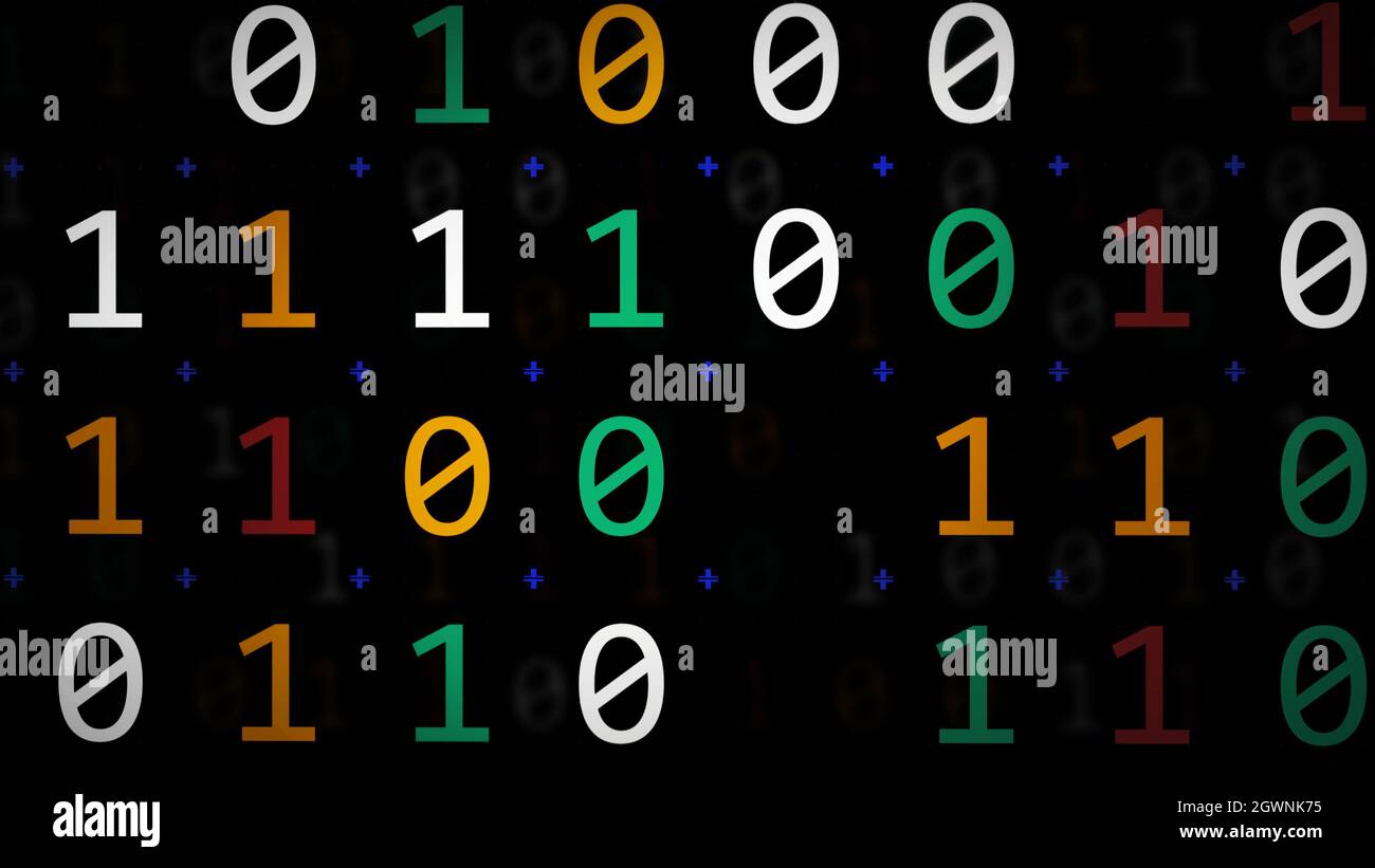 3D rendering of the background based on binary code technology ...
