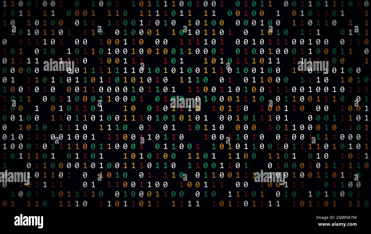 3D rendering of the background based on binary code technology ...
