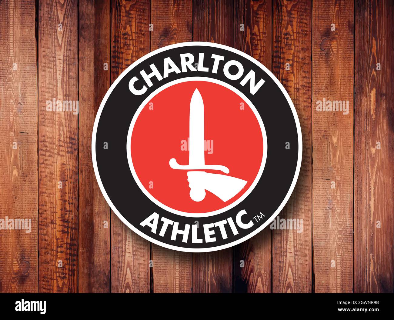 Coat of arms Charlton Athletic F.C., Charlton, a football club from England Stock Photo