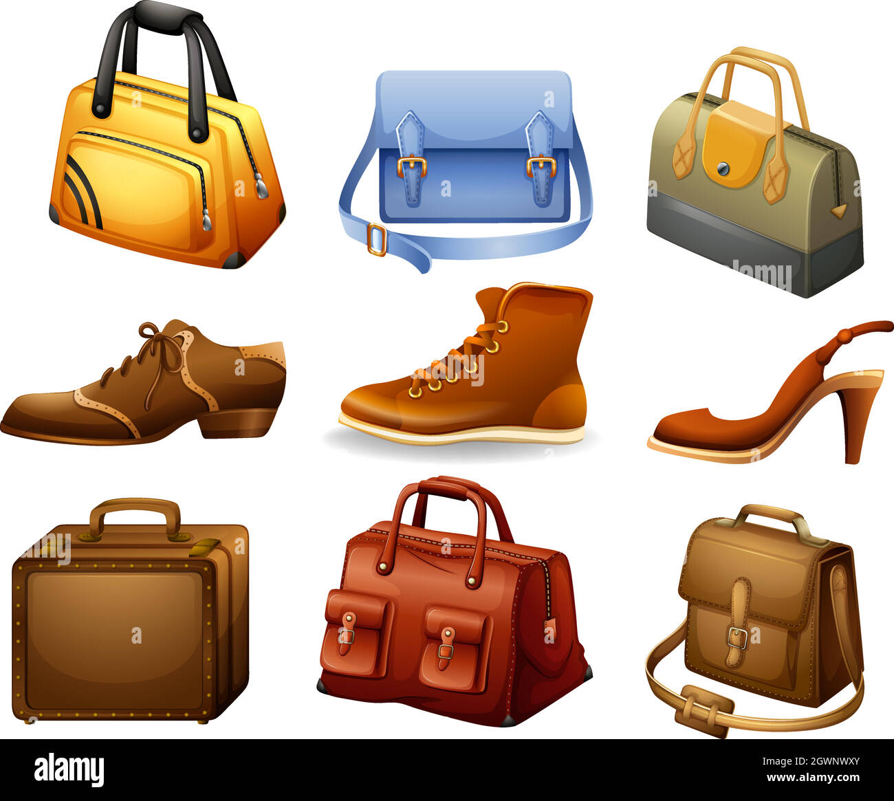 Shoes and bags Stock Vector Image & Art Alamy