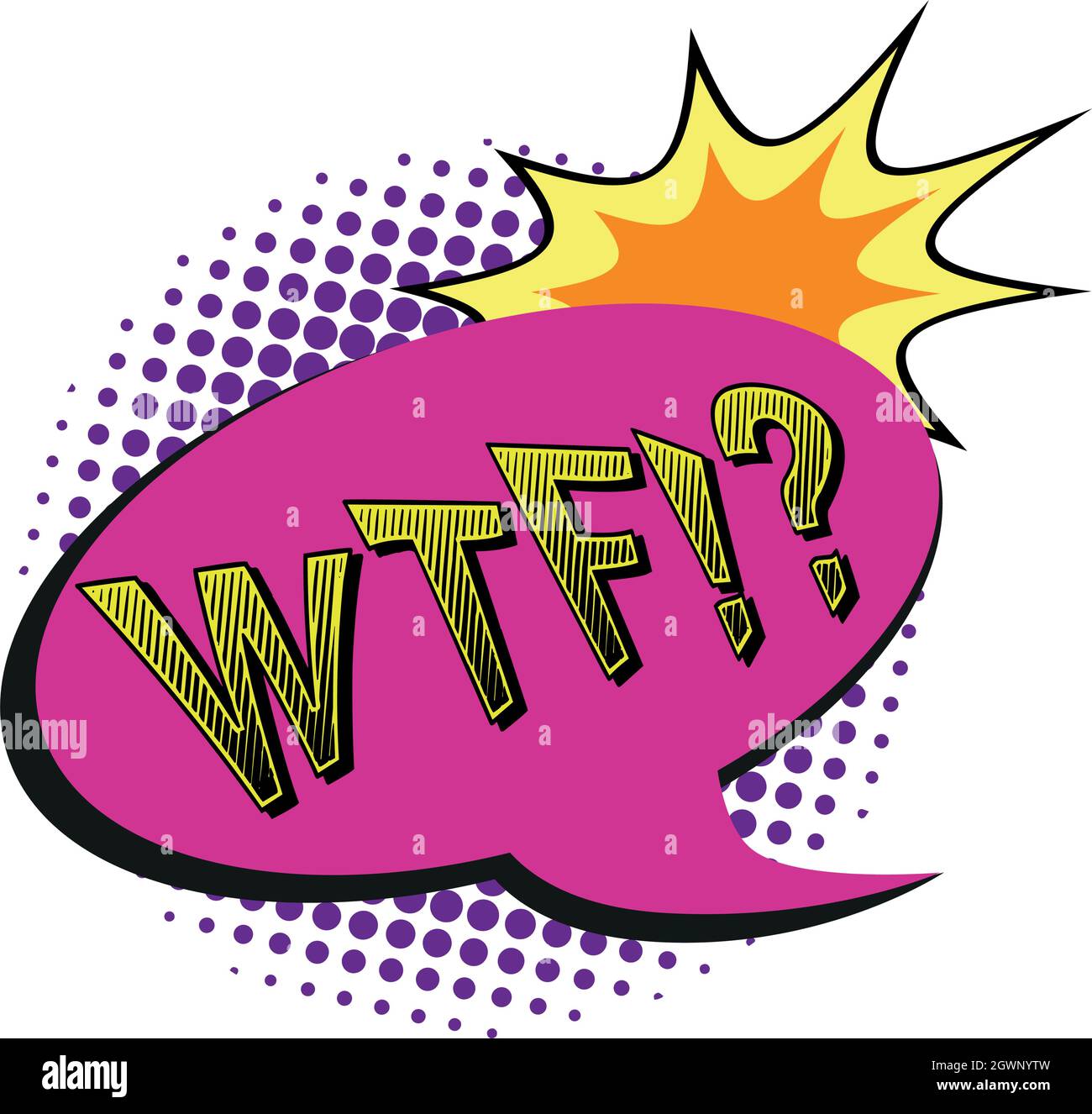 Comic lettering WTF on white background - Vector illustration Stock ...