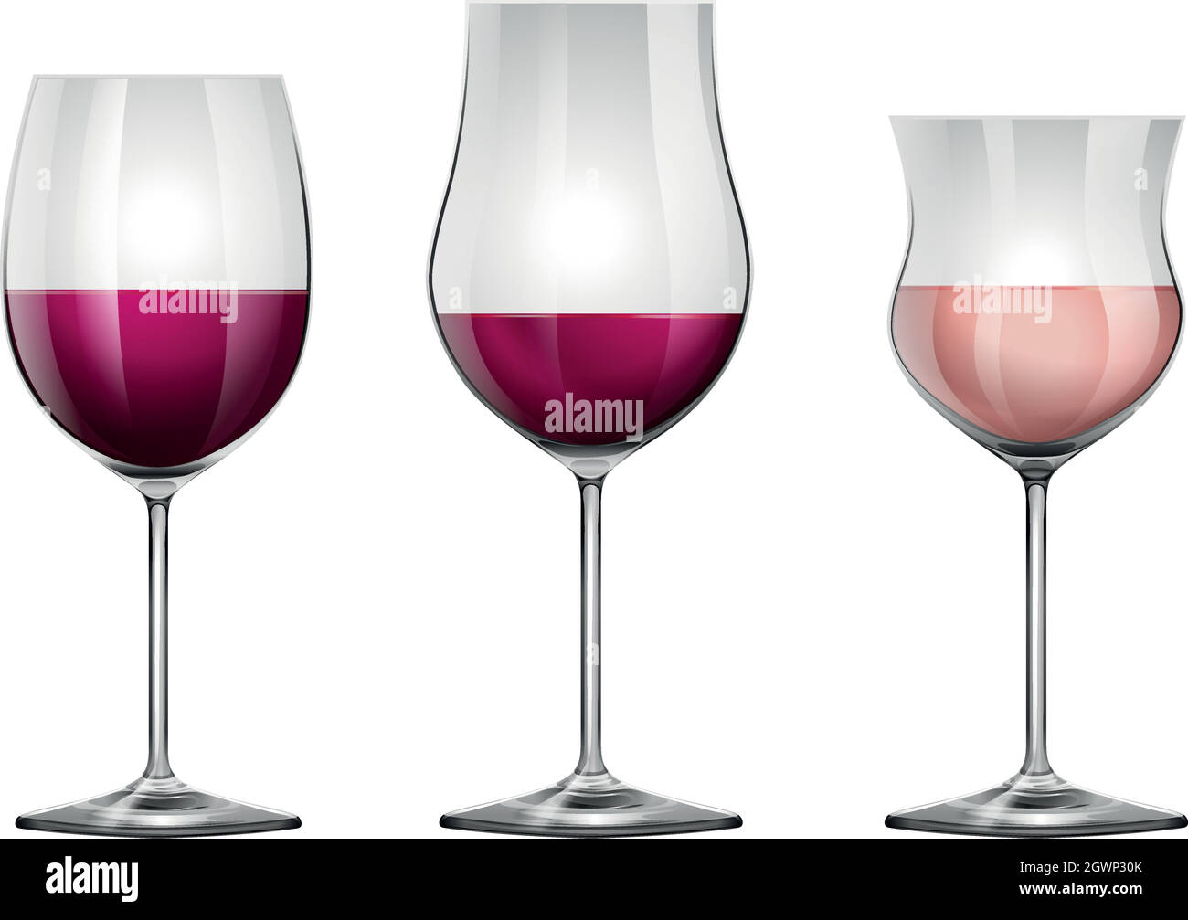 Three wine glasses with wine Stock Vector Image & Art - Alamy