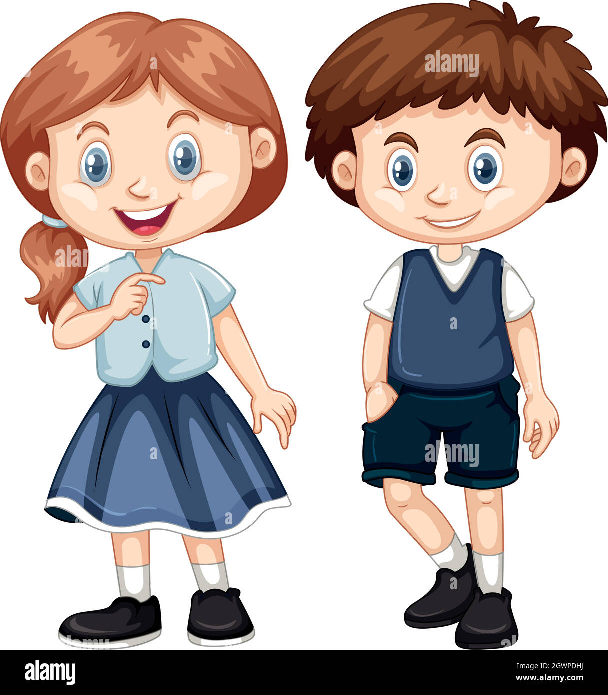 Boy and girl with happy smile Stock Vector Image & Art - Alamy