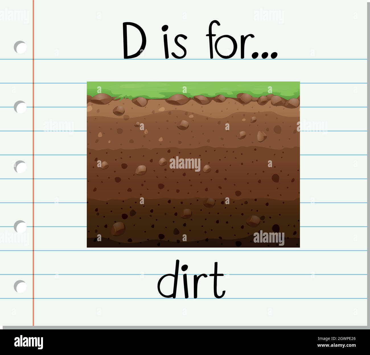 Flashcard letter D is for dirt Stock Vector Image & Art - Alamy
